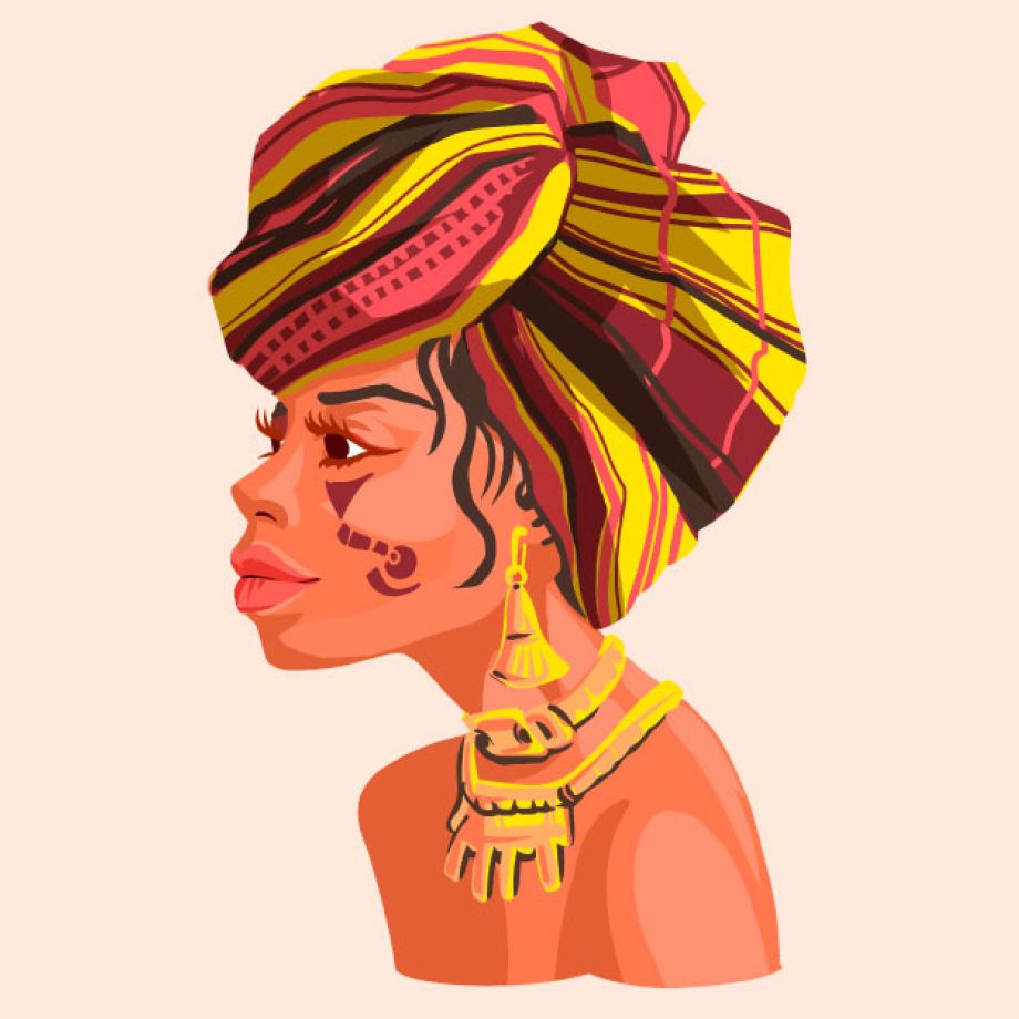 Ilustración de una mujer afro