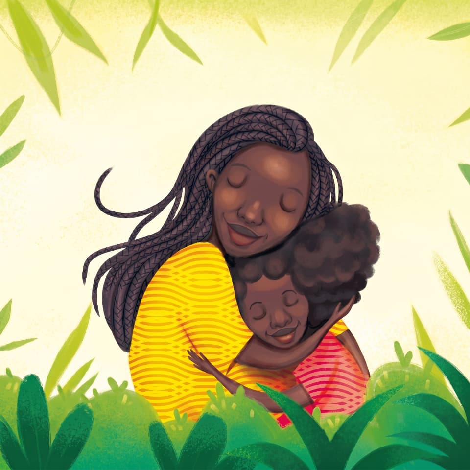 dos mujeres afrodescendientes abrazandose